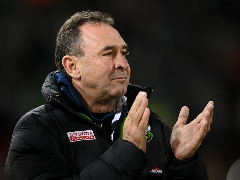 Raiders coach Ricky Stuart gave himself a clap for opting to rest Jarrod Croker. (Lukas Coch/AAP PHOTOS)