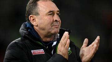 Raiders coach Ricky Stuart gave himself a clap for opting to rest Jarrod Croker. (Lukas Coch/AAP PHOTOS)