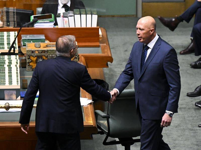 Prime Minister Anthony Albanese and Opposition Leader Peter Dutton have paid tribute to Australians. (Lukas Coch/AAP PHOTOS)
