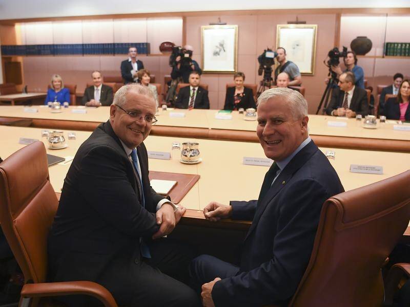 Scott Morrison and PM Michael McCormack met with federal departmental secretaries in Canberra.