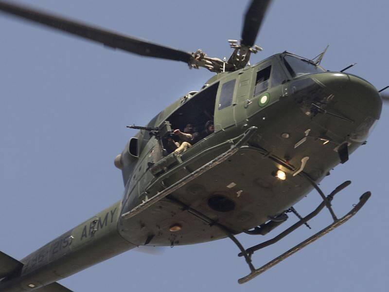 A Pakistani army helicopter crash has killed all six people on board during a mission (file image) (AP PHOTO)