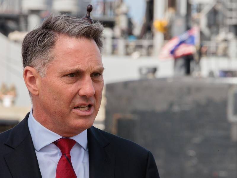Defence Minister Richard Marles says nuclear submarines are needed to guard Australian trade routes. (Richard Wainwright/AAP PHOTOS)