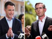 Chris Minns (left) will try to break a 16-year run of coalition governments at the NSW election. (Paul Braven / Dan Himbrechts/AAP PHOTOS)