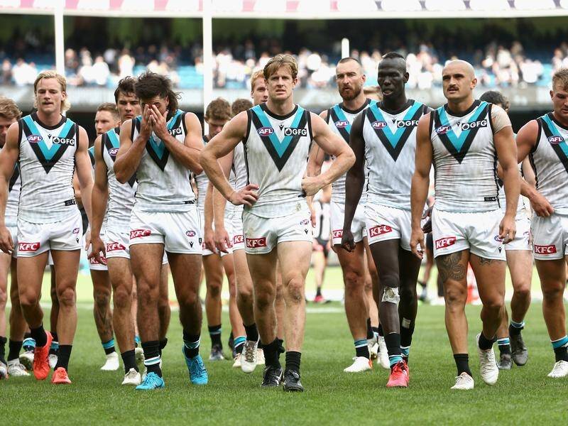 Power coach Ken Hinkley has questioned his side's resilience after their Collingwood hammering. (Rob Prezioso/AAP PHOTOS)