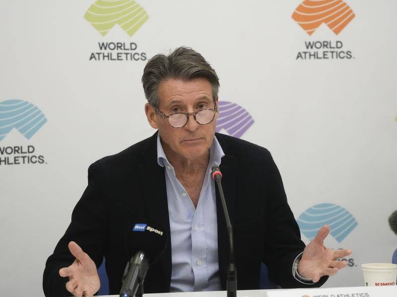 World Athletics' Sebastian Coe says excluding transgender women is to protect the female category. (AP PHOTO)