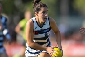 Jackie Parry proved almost unstoppable as Geelong beat Port Adelaide by 28 points in the AFLW. (Matt Turner/AAP PHOTOS)