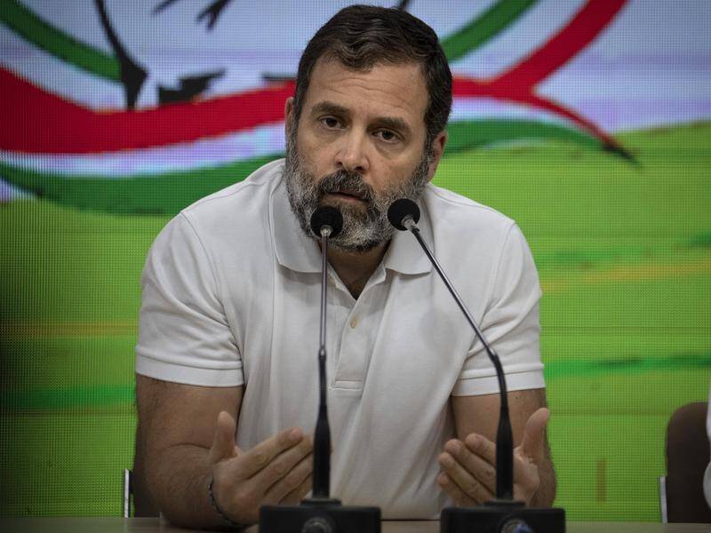 Indian opposition leader Rahul Gandhi was expelled from parliament after his defamation conviction. (AP PHOTO)
