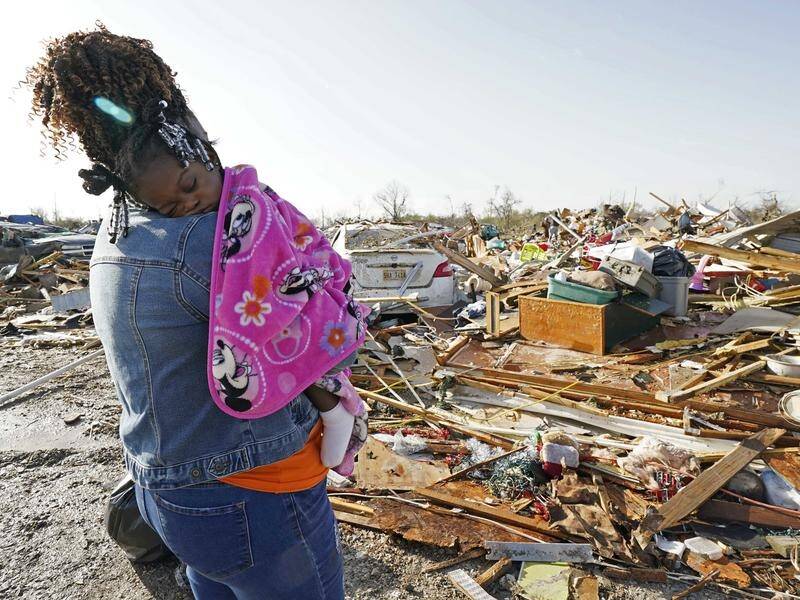 Homes in the town of Rolling Fork, Mississippi, were reduced to rubble by the tornado. (AP PHOTO)