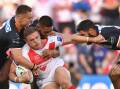 George Burgess, centre, has called time on his career after his release by St George Illawarra. (Dean Lewins/AAP PHOTOS)