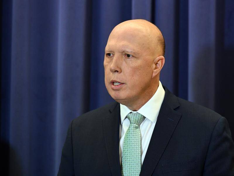 Peter Dutton has slammed the government for being too slow to introduce new privacy laws. (Mick Tsikas/AAP PHOTOS)
