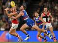 St Kilda have continued their perfect start to 2023, beating the Western Bulldogs by 51 points. (Morgan Hancock/AAP PHOTOS)