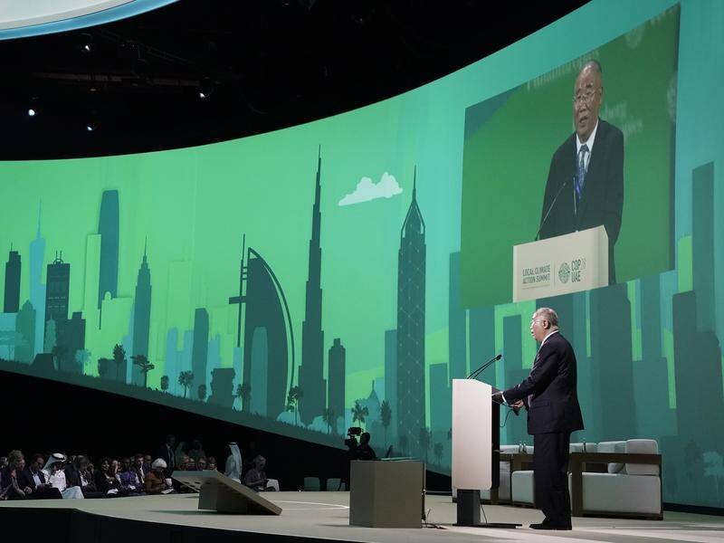 China's climate envoy Xie Zhenhua has told the COP28 summit a proposed fossil fuel deal is crucial. (AP PHOTO)