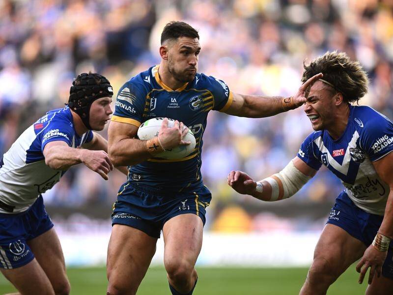 Parramatta will be without Ryan Matterson (centre) for the first three games of the NRL season. (Dan Himbrechts/AAP PHOTOS)