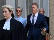 Craig McLachlan's partner Vanessa Scammell (in sunglasses) is testifying in his defamation case.