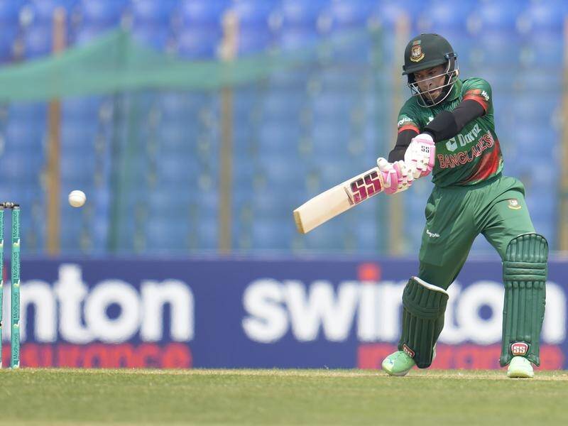 Mushfiqur Rahim smashed Bangladesh's fastest ODI ton before rain washed out the match with Ireland. (AP PHOTO)