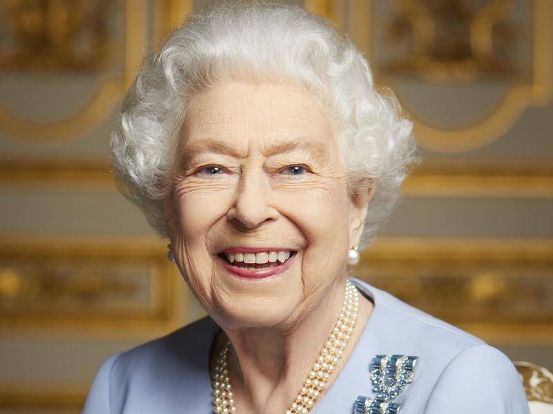 The Queen was photographed at Windsor Castle in May for the portrait released before her funeral. (AP PHOTO)