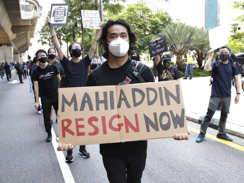 Malaysian protesters want Prime Minister Muhyiddin Yassin to resign for 'mismanaging' the pandemic