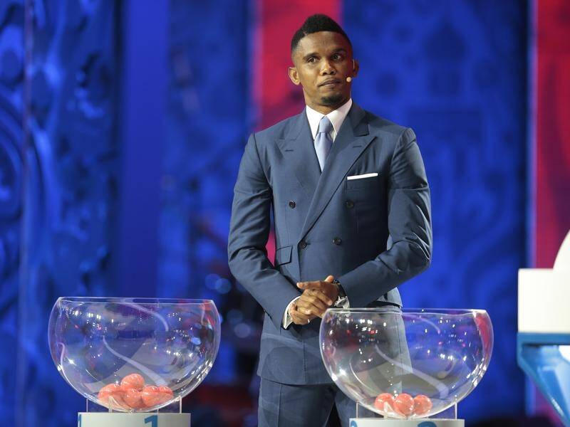 Cameroon soccer president Samuel Eto'o has apologised for kicking a man in Doha. (AP PHOTO)