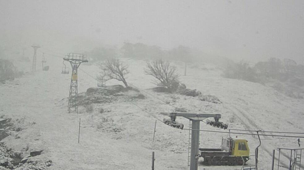 Mount Perisher on Friday morning, as seen by the resort camera.