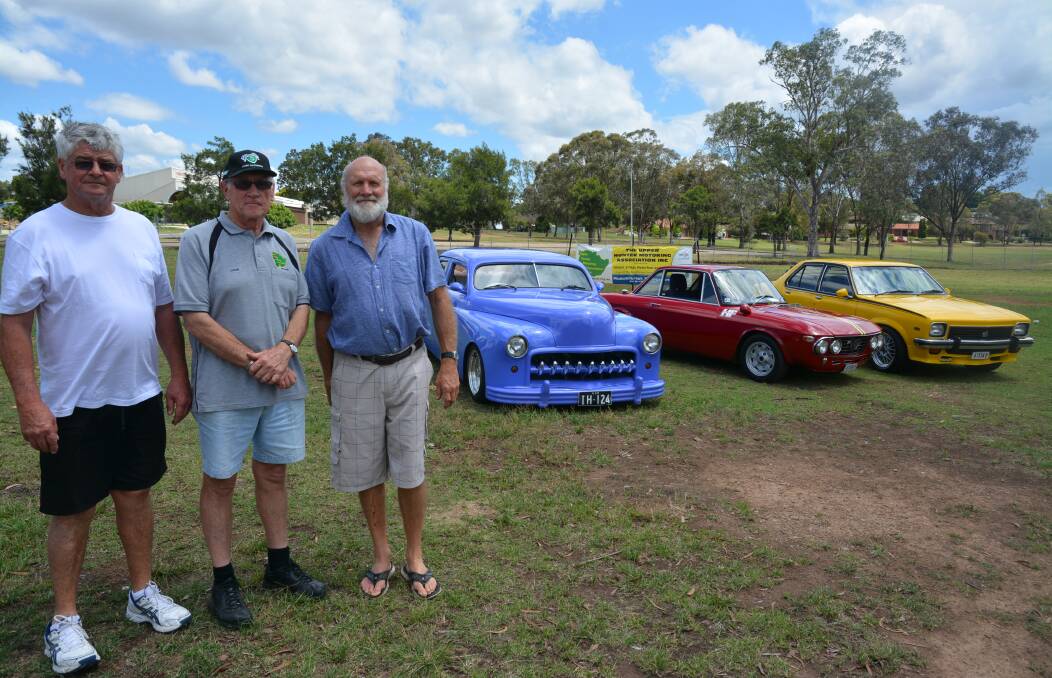 CAR SHOW COUNTDOWN: Upper Hunter Motoring Association’s Ian Hickey, Colin McLean and Graeme Collins.