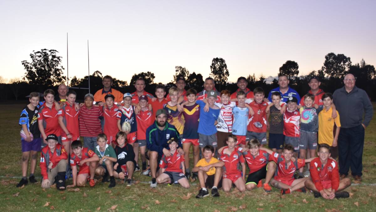 UNITED AS ONE: The Singleton Greyhounds' under-12 sides combined forces on Thursday evening.