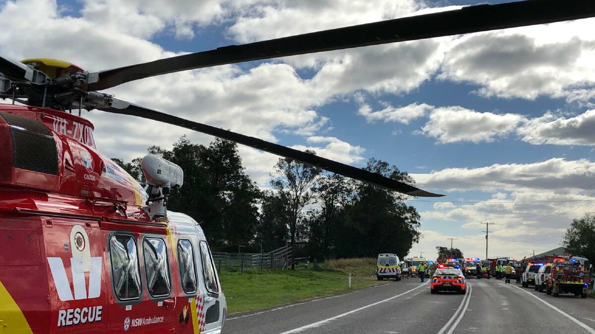 UPDATE: The Westpac Rescue Helicopter is transporting a six year old boy from Whittingham to John Hunter Hospital suffering multiple injuries sustained in a two-vehicle crash on the New England Highway.