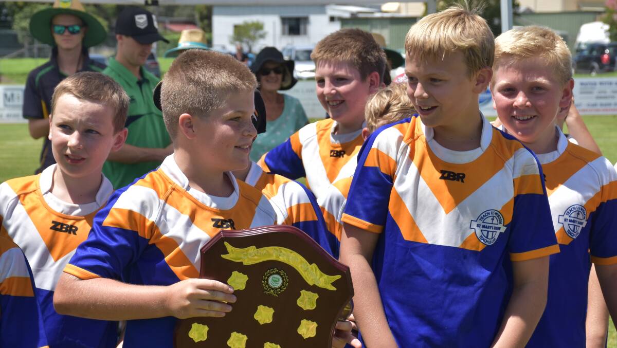 BACK TO BACK: St Mary's students will return from Singleton to Scone this afternoon with yet another Steve Simpson Shield while Aberdeen Public School prevailed in Division B.