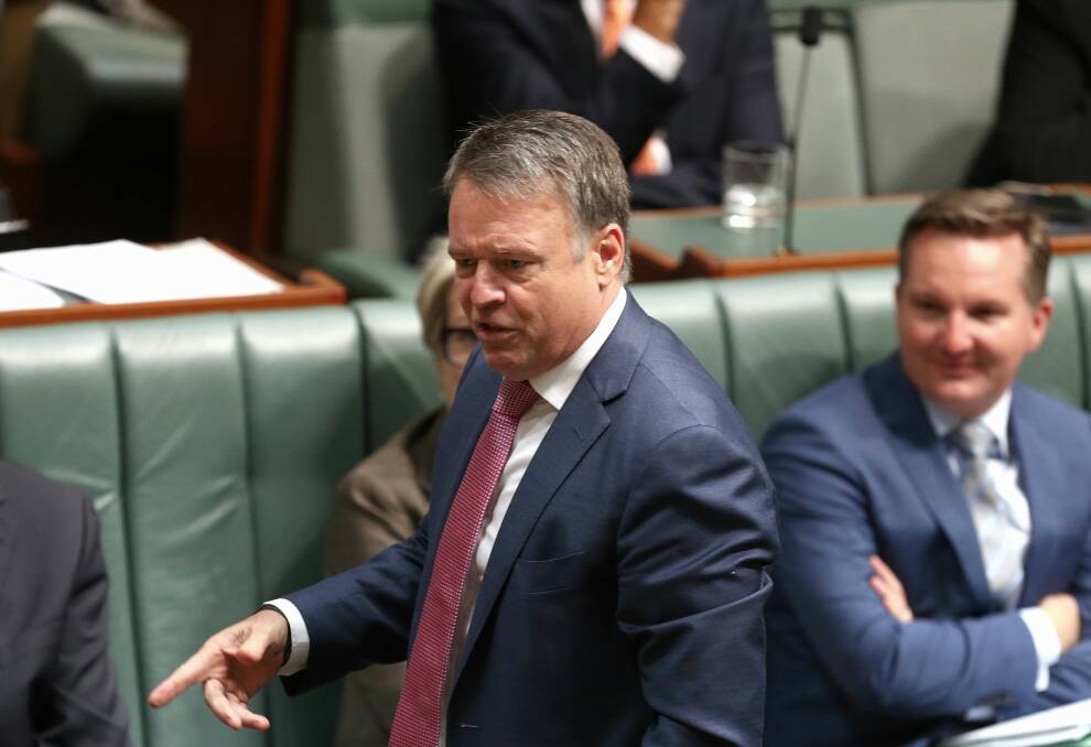 FRONT BENCH: Joel Fitzgibbon during his time in federal parliament as the member for Hunter Photo: Alex Ellinghausen