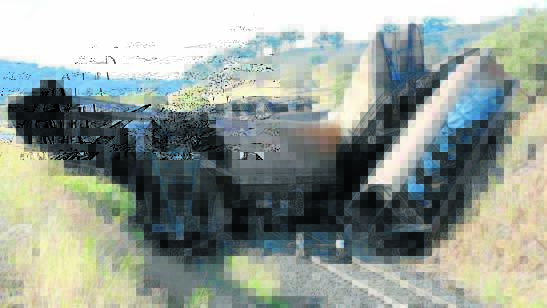 On scene: The collision caused 19 wagons to derail.