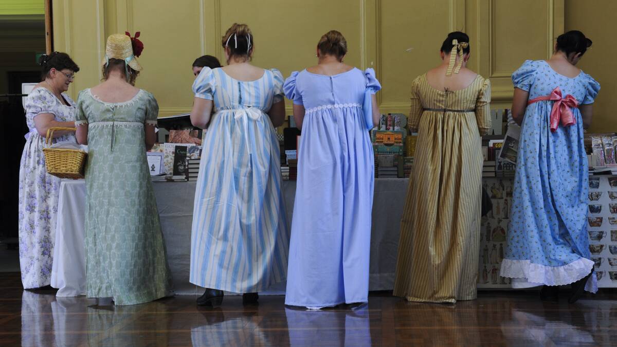 Devotees browse the book stall at the Jane Austen Festival Australia at Canberra's Albert Hall in 2016. Picture by Graham Tidy
