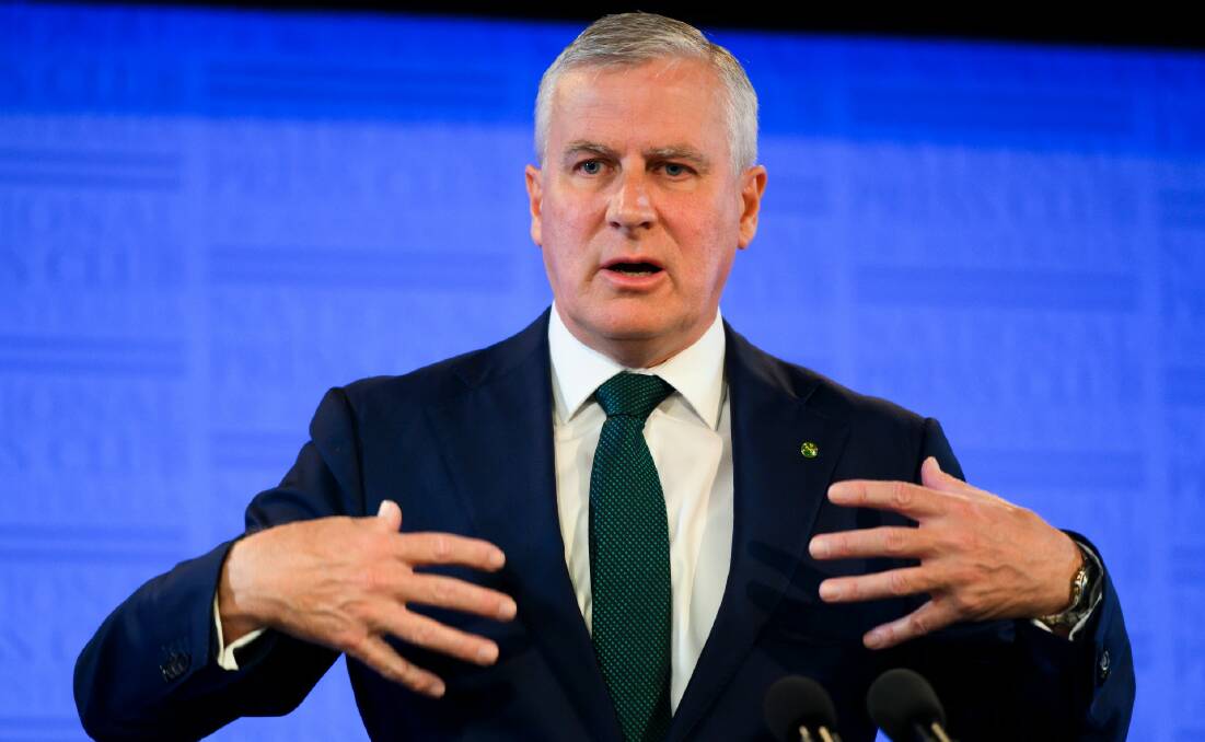 Deputy Prime Minister Michael McCormack speaking at the National Press Club in Canberra, April 30.