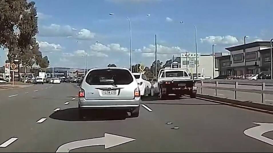 A motorist who drove erratically along a Perth highway ended up in a fender bender and it was all caught on film. Video by Dashcam Owners Australia
