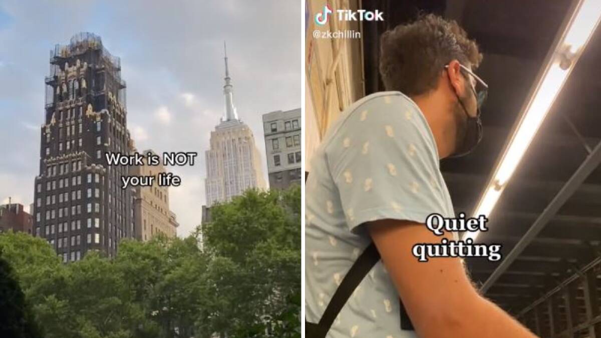 TIME TO QUIT: @zkchillin's video about 'quiet quitting' has had more than 2.6 millions views so far. Picture: TikTok/@zkchillin