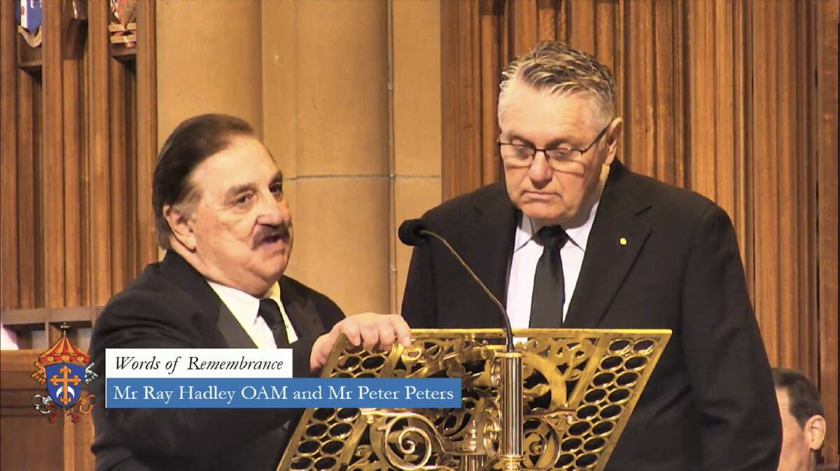 Peter Peters and Ray Hadley spoke about their friendship with Bob Fulton during the service.