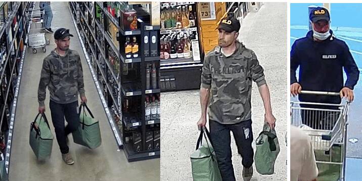 Police are keen to speak to this man, who may be able to assist with their enquiries into the theft of $18,000 of alcohol from bottle shops. Picture by Victoria Police