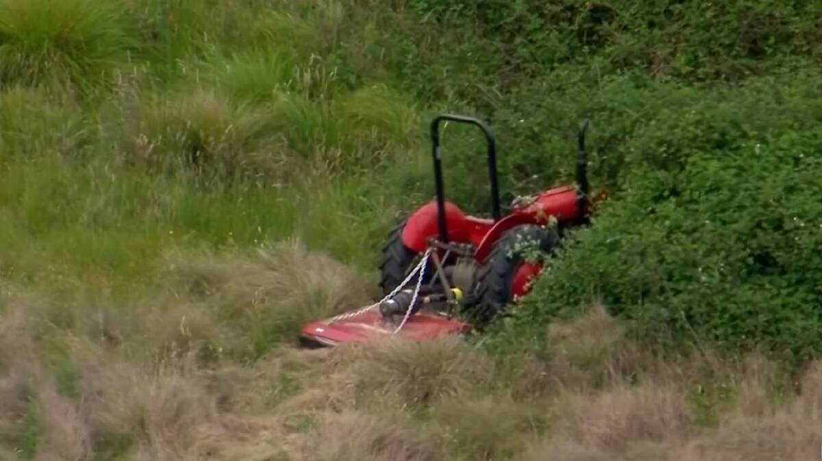 A woman received horrific injuries after being run over by a slasher on a Queensland farm. Pictures by 7News