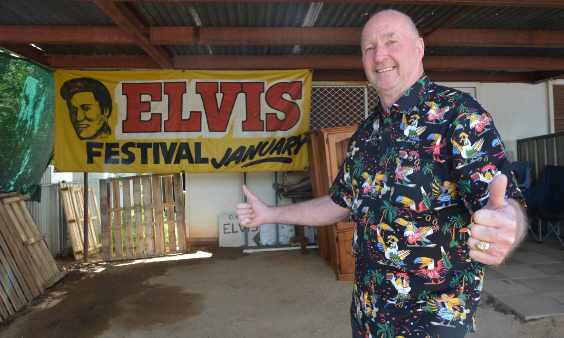 Elvis, formerly Steve, Lennox still has the Elvis Festival banner hanging up outside his museum of Elvis Presley memorabilia at his home in Wentworth Street. Elvis was also the festival's first Elvis look-a-like winner in 1993. Picture by Christine Little