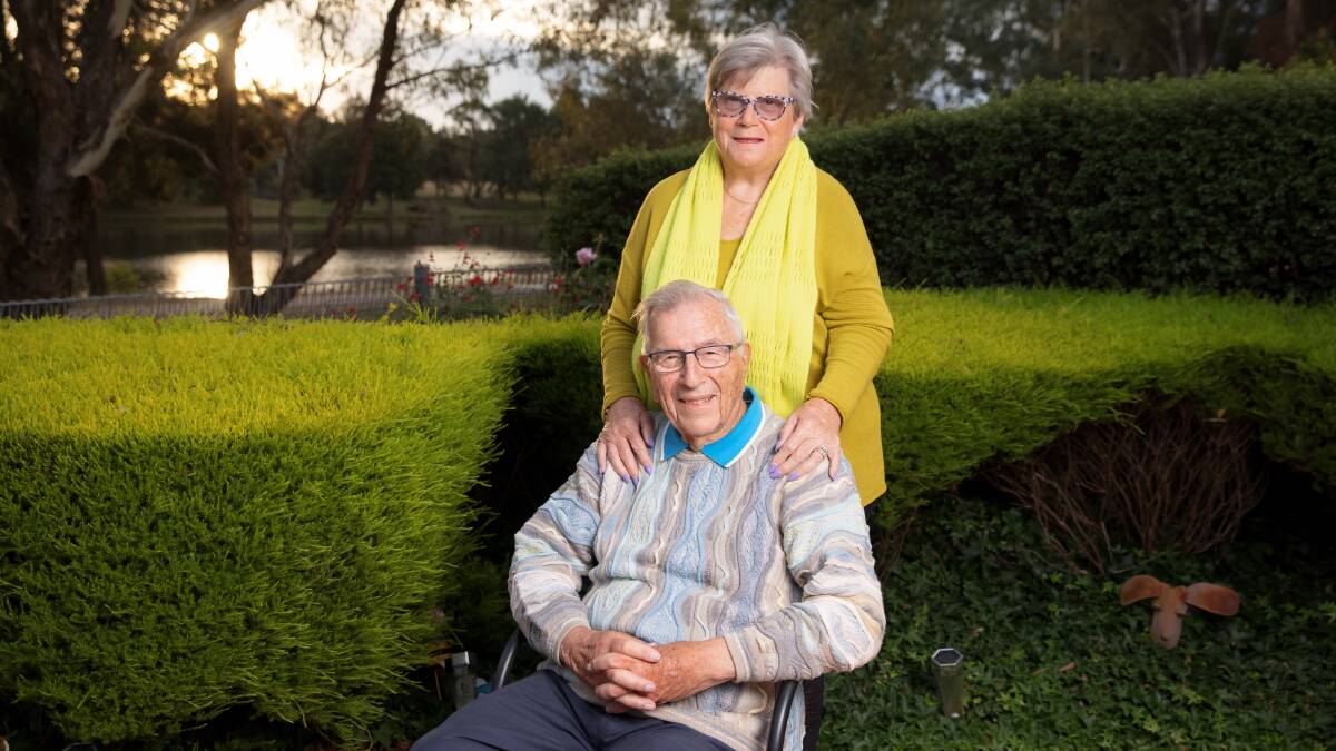 Greenway couple Louise Nicholls and Harry Josephs were hoping to see funding for more home care packages in Tuesday's budget. Picture: Sitthixay Ditthavong