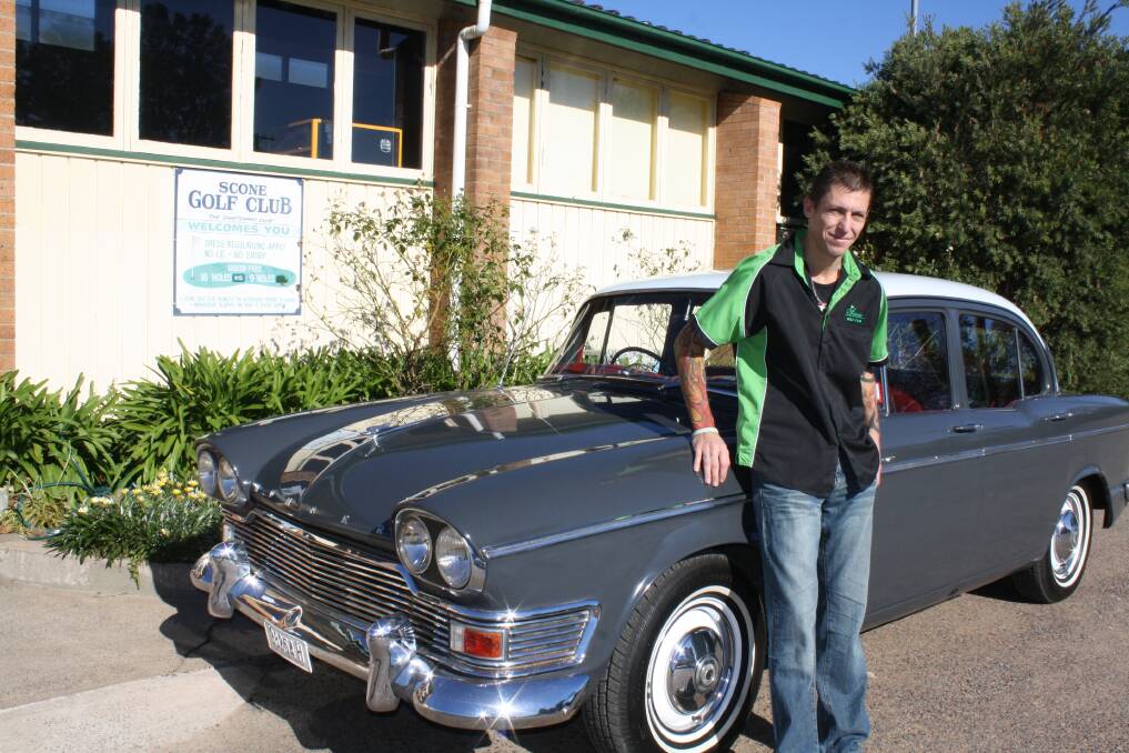 JULY: ON SHOW:Scone Golf Club manager Greg Heinrich with a 1962 Humber Super Snipe, owned by William Wallace, that was displayed at the first Scone Golf Club Show'n'Shine.